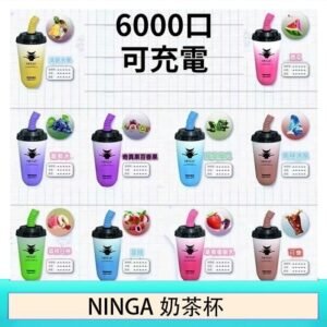 NINGA奶茶杯可充电一次性電子煙6000口